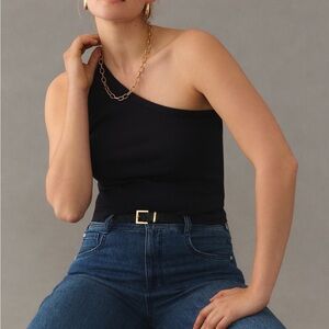 Pilcro Black One Shoulder Top